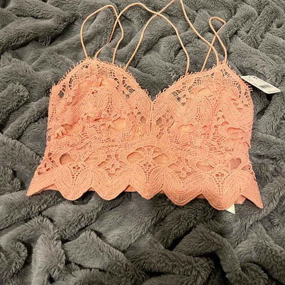 NWT Free People Ilektra Bralette Coral Mist size small - Picture 3 of 10